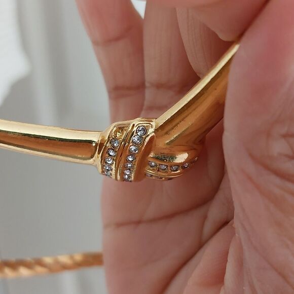 Christian Dior Crystal Embellished Gold Tone Statement Collar Necklace - Picture 6 of 9